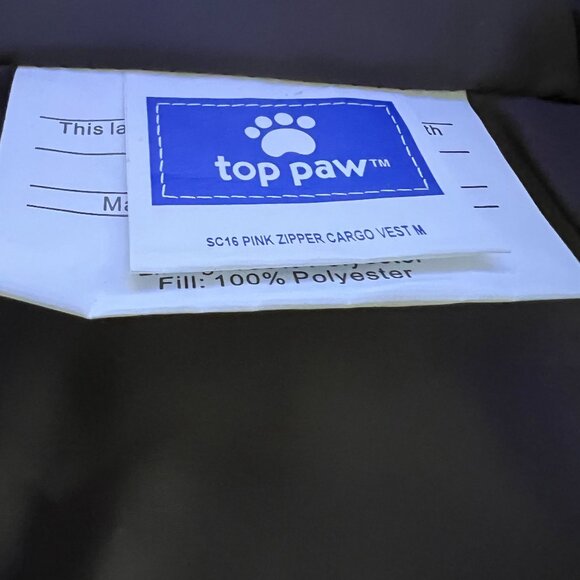 NWT | Top Paw Pink with Yellow trim Puffer Dog Jacket | Size Medium - Picture 6 of 7